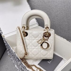 Mini Lady Dior Bag White Cannage Lambskin